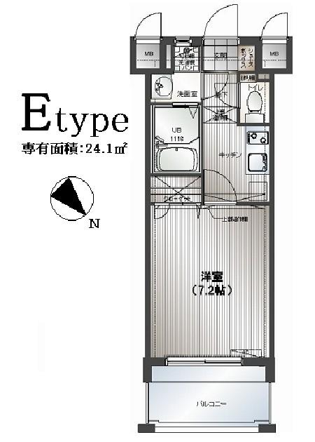 アレクサスラ・クラシコ(1K/11階)の間取り写真