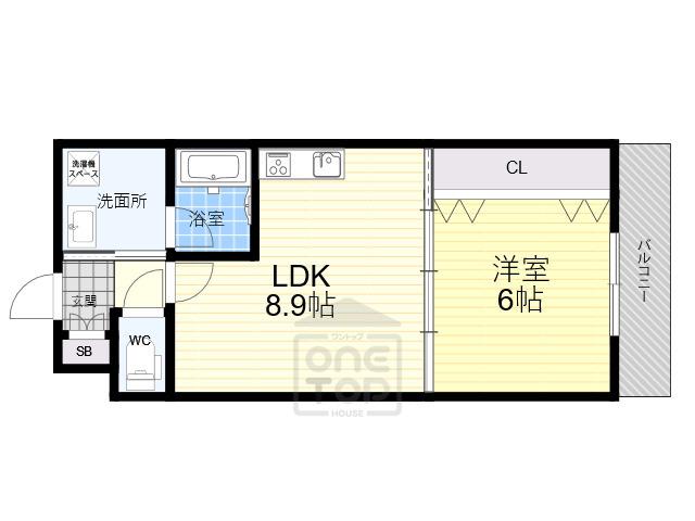 リブ・シャイン青葉丘南(1LDK/2階)の間取り写真