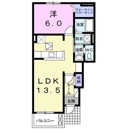 メゾンアスティケII(1LDK/1階)の間取り写真