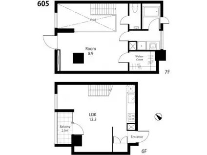 プライムアーバン浮間公園(1LDK/6階)の間取り写真
