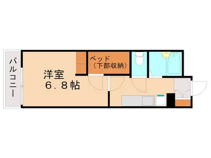 レオパレス片野N(1K/1階)の間取り写真