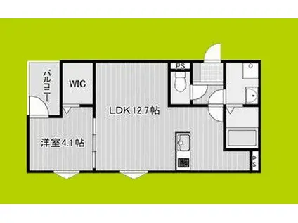 KIT祝町(1LDK/1階)の間取り写真