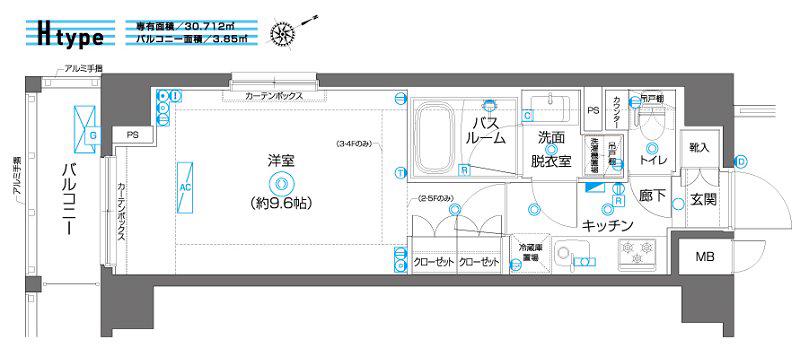 ZOOM上板橋(1K/5階)の間取り写真