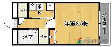 リフレイン愛宕(1K/3階)の間取り写真