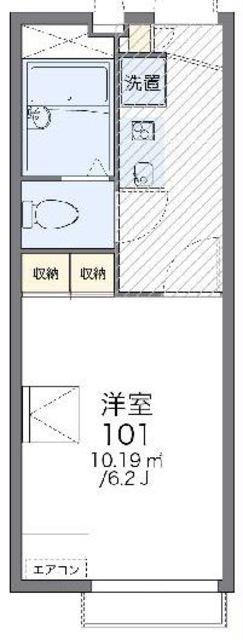 レオパレスフラッツスクエアII(1K/2階)の間取り写真