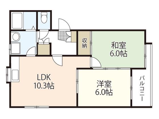 レジデンスメイ(2LDK/2階)の間取り写真