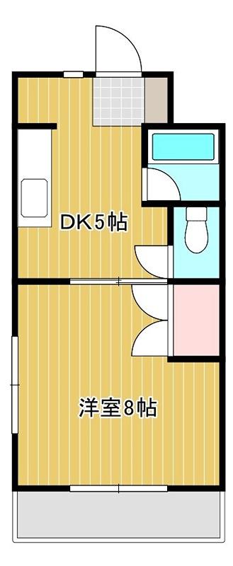 メルベーユI(1DK/4階)の間取り写真