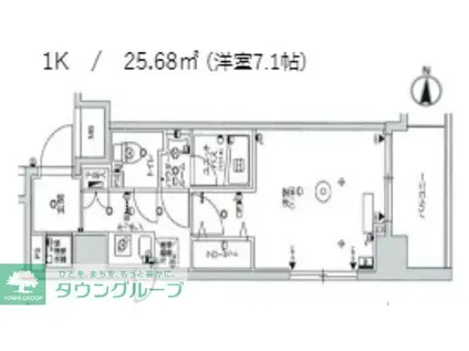 スカイコート中野沼袋(1K/4階)の間取り写真