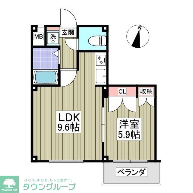 サフランハイツ吉沢(1K/3階)の間取り写真