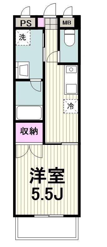 ランドワールド仲町台(1K/5階)の間取り写真