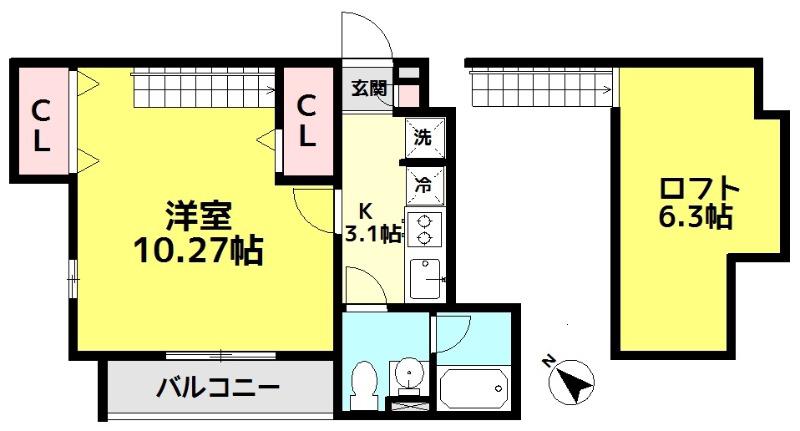 パネトーネ(1K/1階)の間取り写真