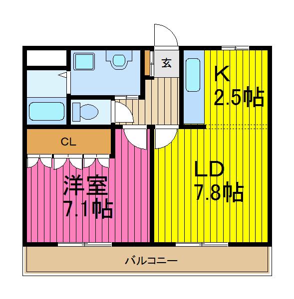 PROLOGUE.ASAHI(1LDK/1階)の間取り写真