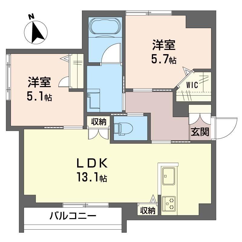 グランダンケ(2LDK/1階)の間取り写真