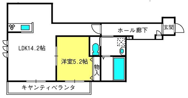 A MUSE(1LDK/1階)の間取り写真
