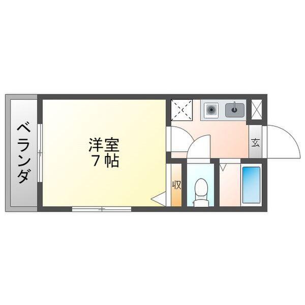 アルプスコート(1K/1階)の間取り写真