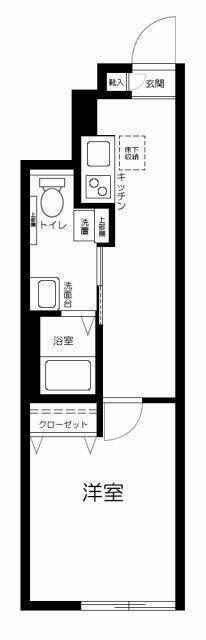 ソルナクレイシア巣鴨(1K/1階)の間取り写真