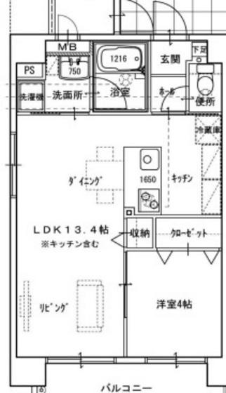 ピアグロリア東古松(1LDK/1階)の間取り写真
