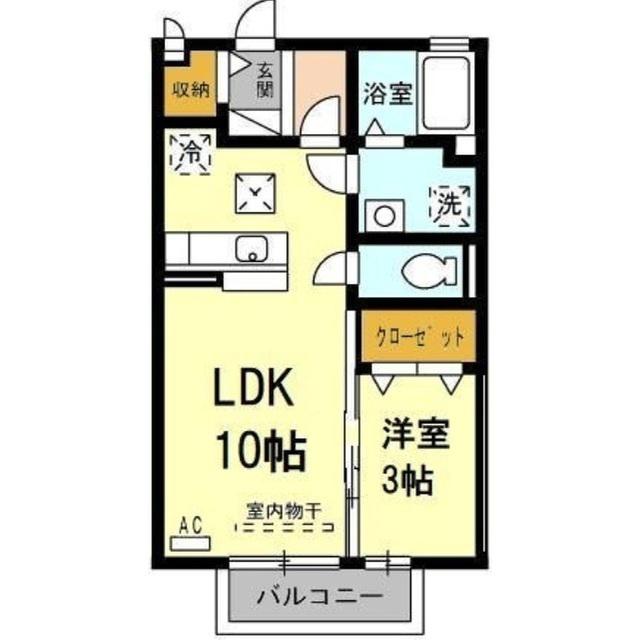 コンフォート ヴィラ(1LDK/1階)の間取り写真