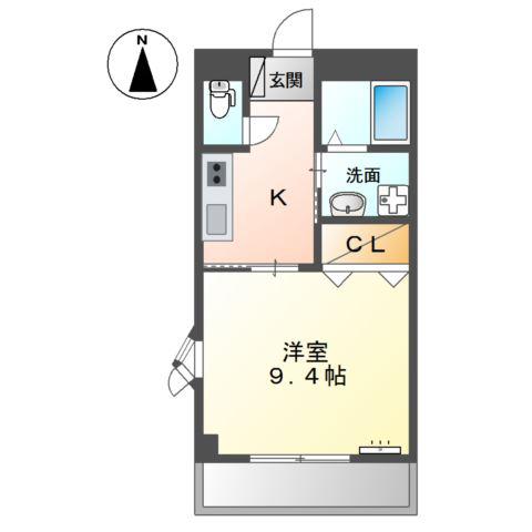 ハイムサンフィット(1K/2階)の間取り写真