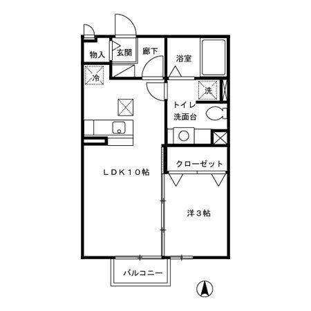 メゾンリシェス(1LDK/1階)の間取り写真