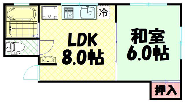 CASA EBISU(1LDK/3階)の間取り写真