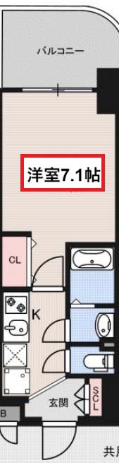 LUXE西長堀(1K/8階)の間取り写真