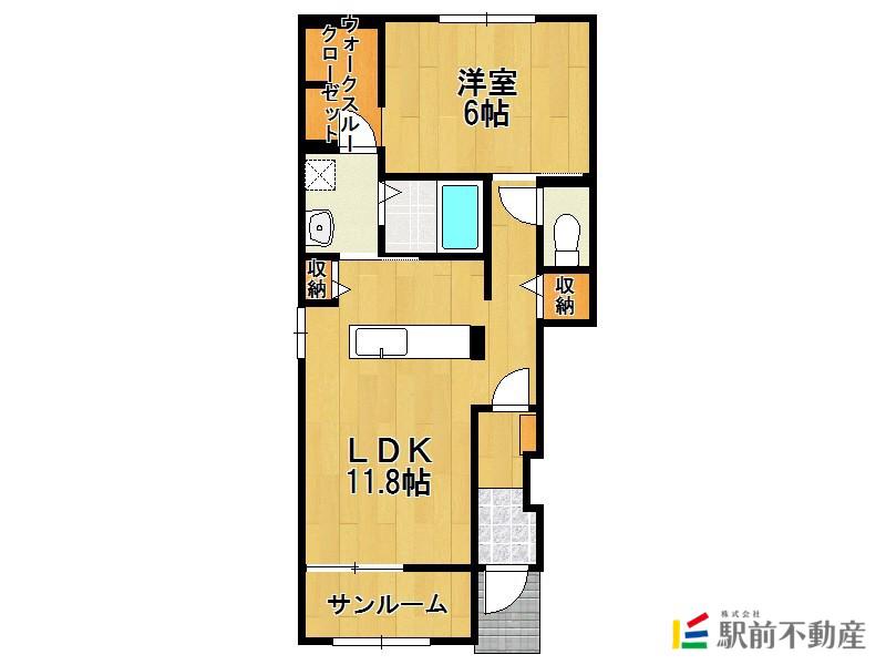 ソル・サリエンテ(1LDK/1階)の間取り写真