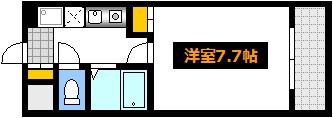 スリーゼ白島(1K/2階)の間取り写真
