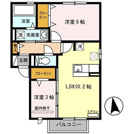 T-スクエア(2LDK/1階)の間取り写真