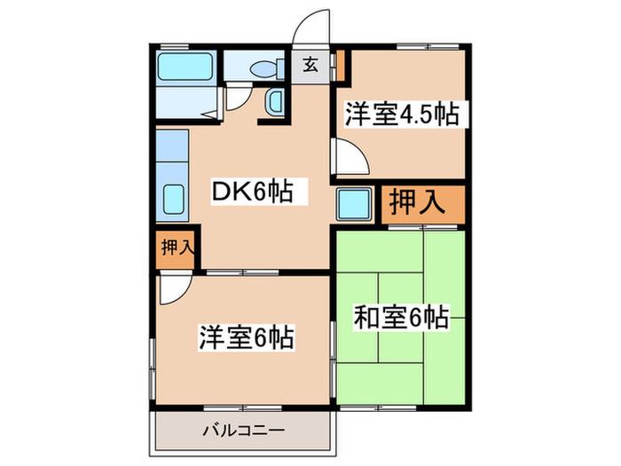 レジデンス INOUE(3DK/2階)の間取り写真