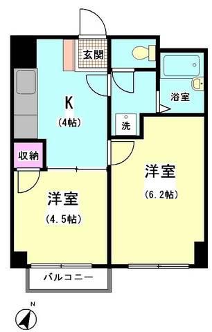 メゾンルフレール(2K/3階)の間取り写真