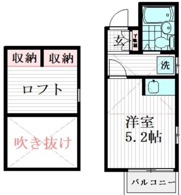 エクセル五本木(ワンルーム/2階)の間取り写真