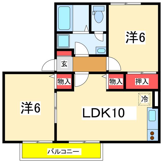 クレールコート(2LDK/1階)の間取り写真