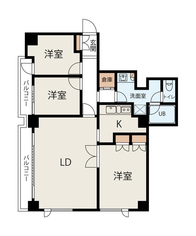 骨董通ビル(3LDK/10階)の間取り写真