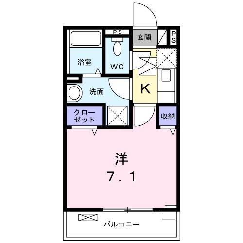 ルジーナ ベルデ(1K/1階)の間取り写真