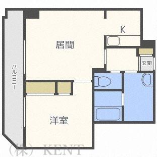シェイクスピア宮の沢(1LDK/8階)の間取り写真