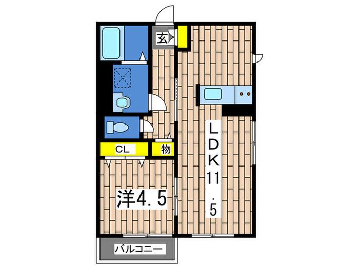 グランショコラ(1LDK/1階)の間取り写真