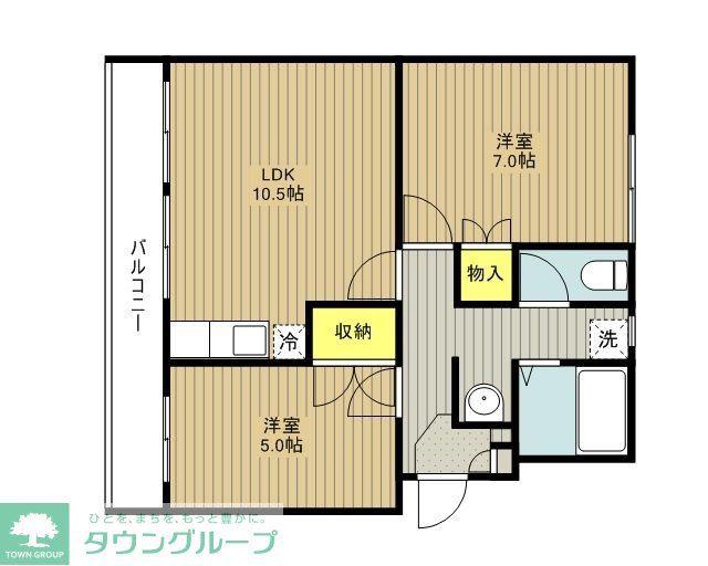 プラザドゥユートピア(2LDK/3階)の間取り写真