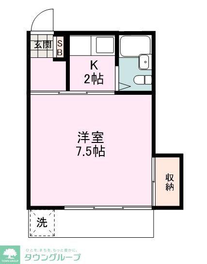 ハイムHT Ⅱ(1K/2階)の間取り写真