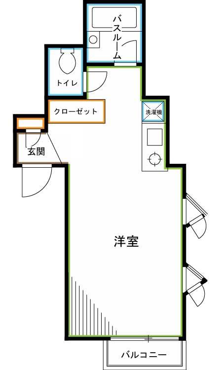 アミュゼール(ワンルーム/1階)の間取り写真