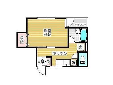 シティソレイユII(1K/2階)の間取り写真