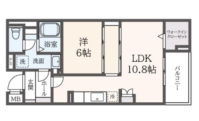ブリッサ港南(1LDK/2階)の間取り写真