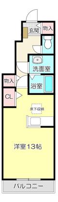アセット(ワンルーム/1階)の間取り写真