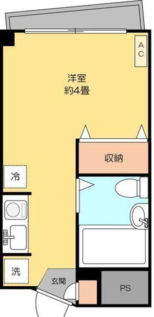 メゾン中葛西(ワンルーム/4階)の間取り写真
