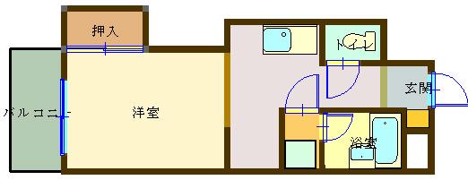 サザンブライト大手町(1K/9階)の間取り写真
