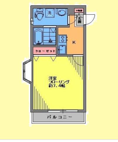 アンムート上池台(1K/3階)の間取り写真