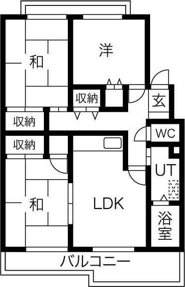 ホワイトリバーII(3LDK/3階)の間取り写真