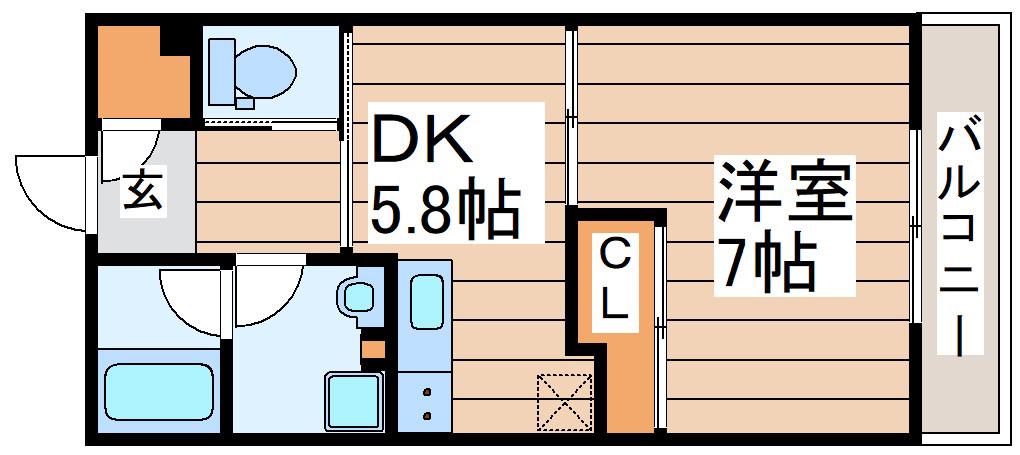イーストフォート(1DK/7階)の間取り写真
