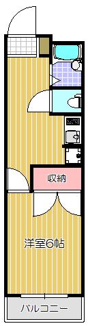 フラッツ東亜(1K/3階)の間取り写真