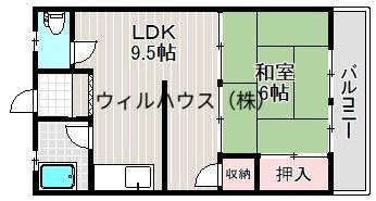 田中ハイツ(1LDK/2階)の間取り写真